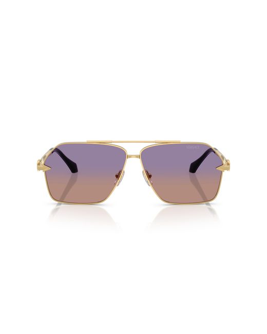 Versace Black Ve2284 1002El Sunglasses Metal Pilot Normal Shaded for men
