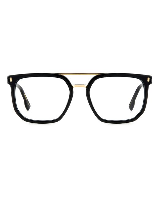 DSquared² Black D2 0112 807 Optical Frames Acetate Geometric for men