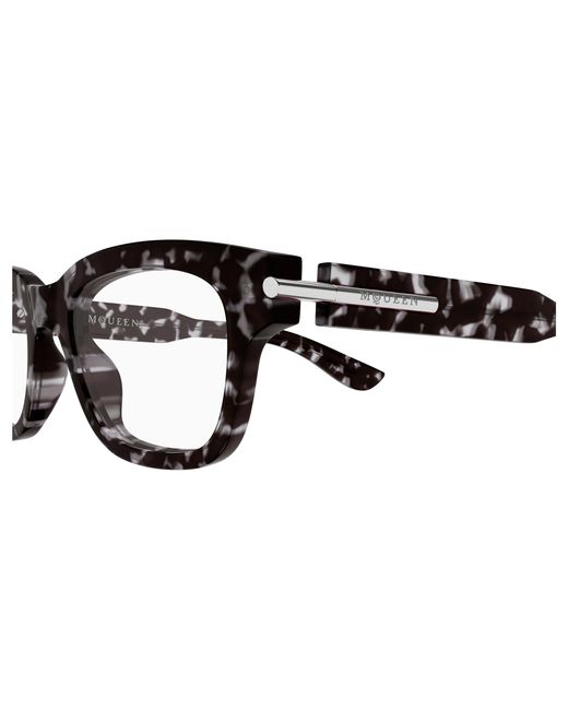 McQueen Black Am0497O 006 Optical Frames Acetate Transparent Squared
