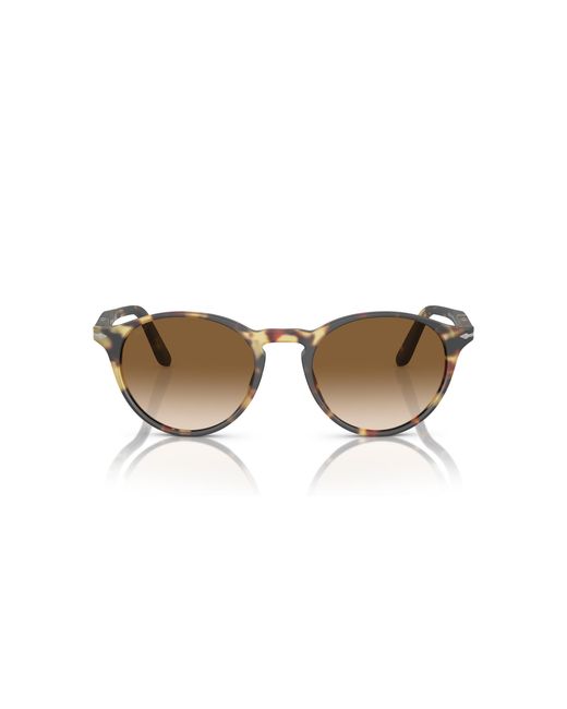 Persol Black Po3092Sm 900551 Sunglasses Acetate Round Normal Shaded for men