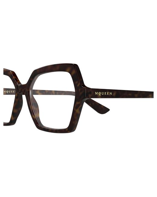 McQueen Black Am0537O 002 Optical Frames Acetate Transparent Geometric