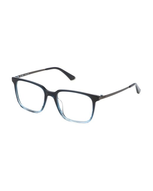 Police Black Vplp15 Tailwind Pro 2 0W60 Optical Frames Acetate Squared for men