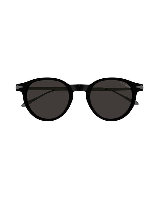 Montblanc Black Mb0407S 002 Sunglasses Injected Round for men