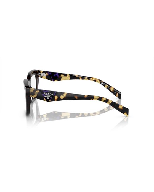 Prada Black Pr A06V 17N1O1 Optical Frames Acetate Transparent Geometric Normal