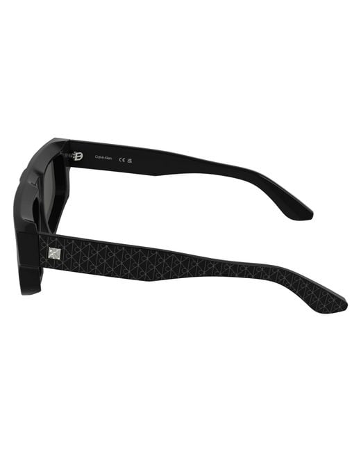 Calvin Klein Black Ck25539S 001 Sunglasses Acetate Smoke Squared Normal