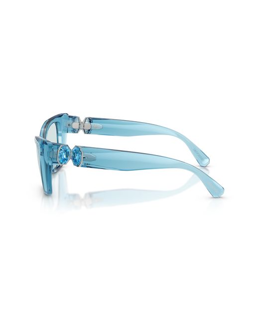Swarovski Blue Sk6047 107872 Sunglasses Injected Cat Eye Photochromic