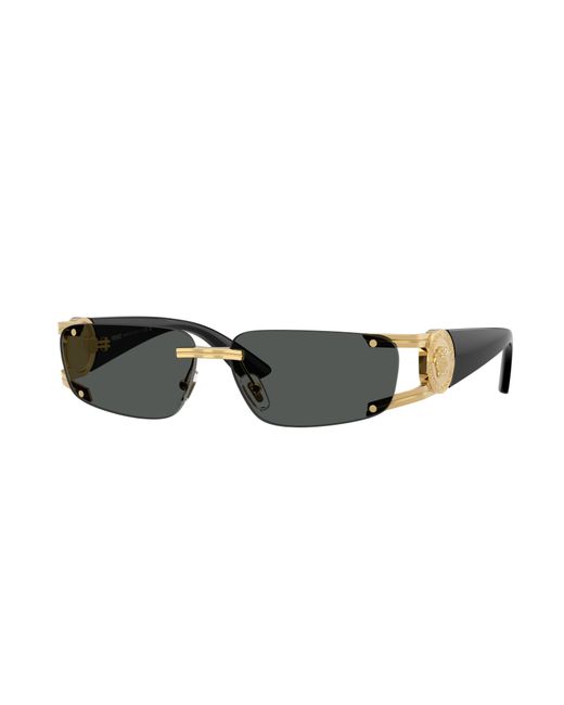 Versace Black Ve2291 100287 Sunglasses Metal Squared Normal for men