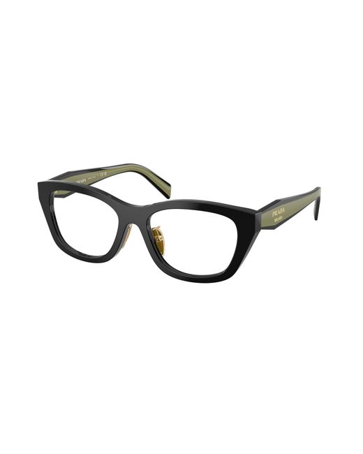 Prada Black Pr D11Vd 03K1O1 Optical Frames Acetate Transparent Geometric Normal