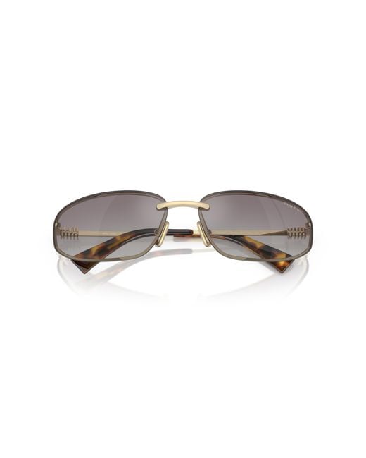Miu Miu Black Mu A50S Zvn30C Sunglasses Metal Round Normal Nuanced