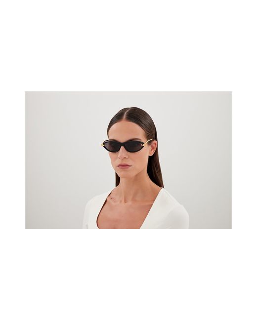Bottega Veneta Black Bv1390S 001 Sunglasses Injected Cat Eye