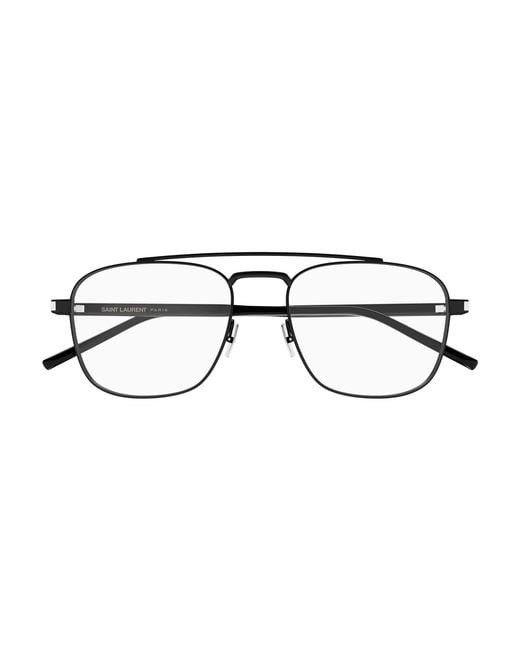 Saint Laurent Black Sl 665 Opt 001 Optical Frames Metal Transparent Pilot