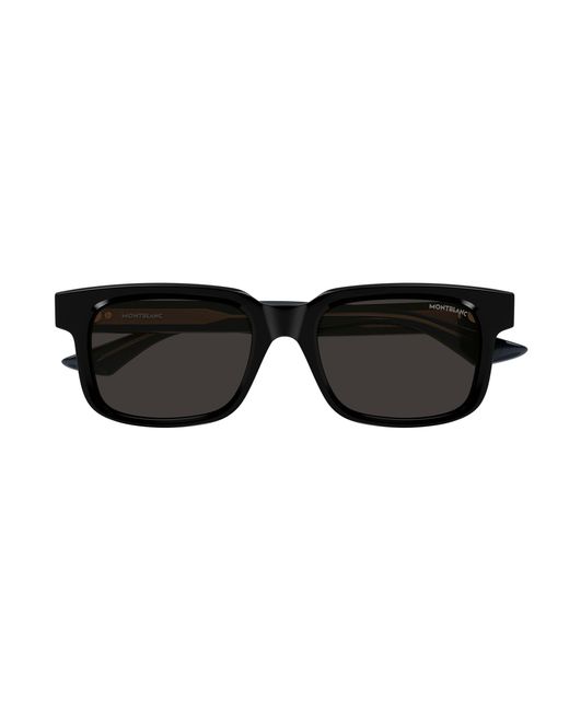 Montblanc Black Mb0383S 001 Sunglasses Acetate Squared for men
