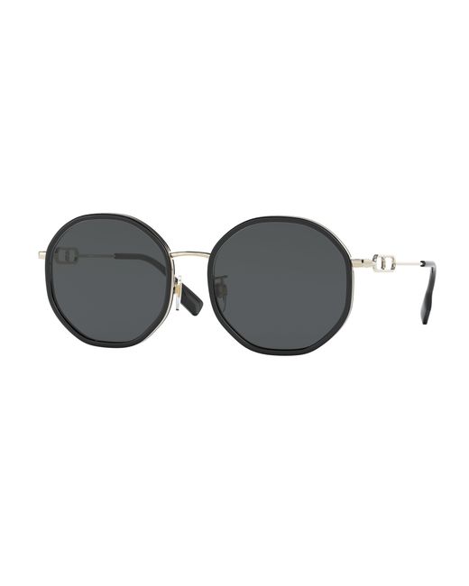 Burberry Black Be3127D 110987 Sunglasses Steel Geometric Normal