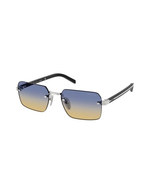 Prada Black Pr D55S 1Bc50E Sunglasses Metal Squared Normal for men