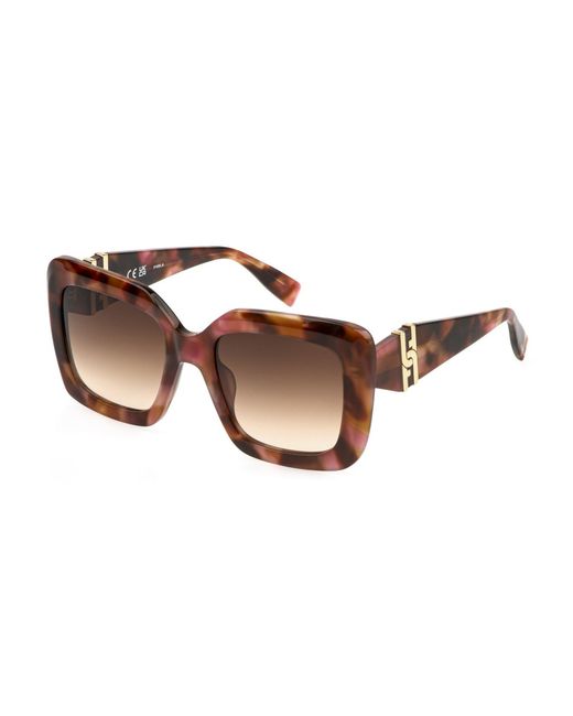 Furla Black Sfu883 01Gq Sunglasses Acetate Squared Normal Shaded