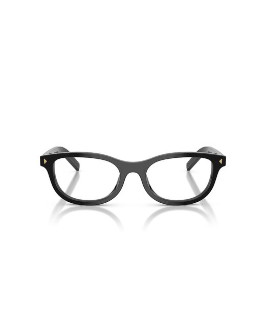 Prada Black Pr D01Vu 17N1O1 Optical Frames Acetate Transparent Round Normal