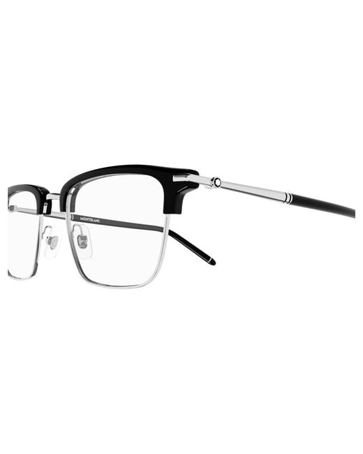 Montblanc Black Mb0243O 004 Optical Frames Acetate Geometric for men