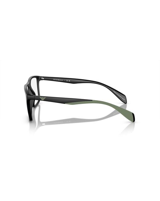 Emporio Armani Black Ea3230 5001 Optical Frames Injected Transparent Pillow Normal for men
