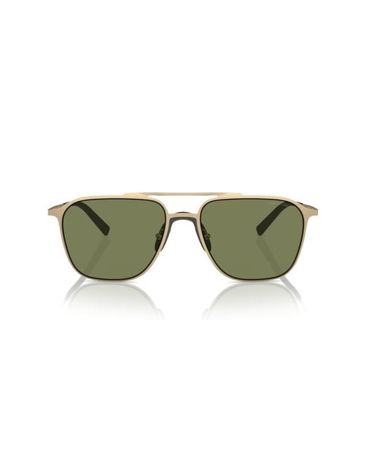 Giorgio Armani Green Ar6110 30022A Sunglasses Steel Squared Normal for men