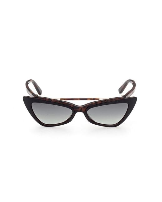 DSquared² Black Dq0370 Delia 56P Outlet Sunglasses Acetate Cat Eye Normal Shaded
