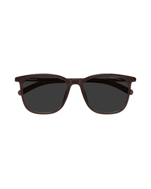 Montblanc Black Mb0487Sa 002 Sunglasses Squared for men