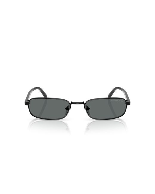 Prada Black Pr B54S 1Ab5Z1 Sunglasses Metal Squared Polarized for men
