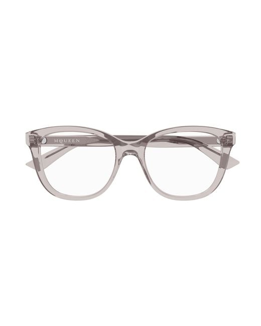 McQueen Black Am0487O 003 Optical Frames Acetate Transparent Cat Eye