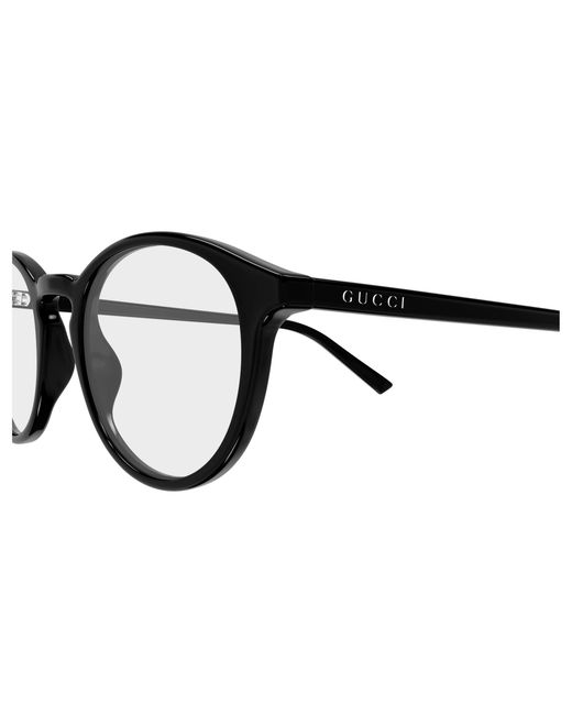 Gucci Black Gg1998O 001 Optical Frames Acetate Transparent Round for men