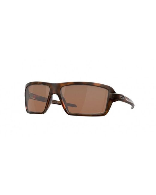 Oakley Black Oo9129 Cables 912907 Sunglasses Plastic Copper Squared Polarized Prizm for men