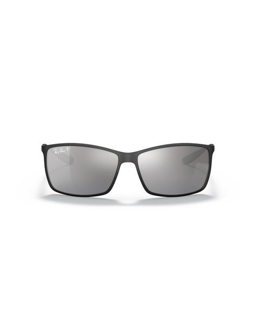 Ray-Ban Rb4179 Liteforce Square Sunglasses, Matte Black/polarized Silver Gradient Mirror, 62 Mm for men