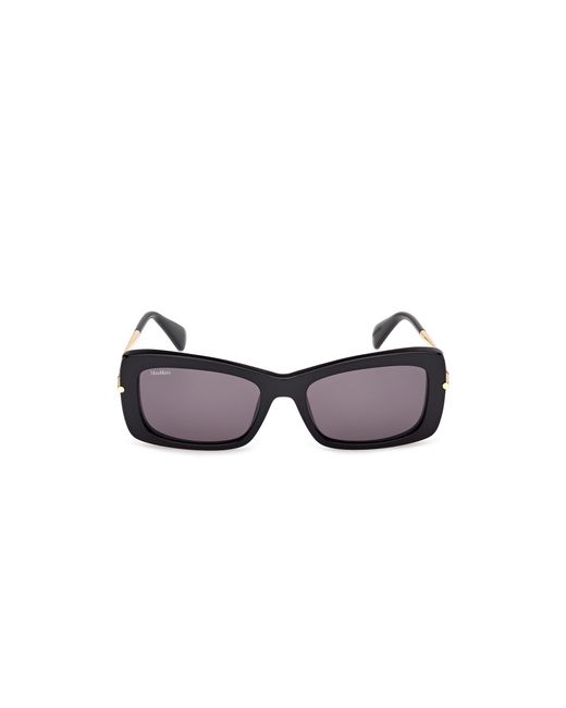 Max Mara Black Mm0194 01A Sunglasses Acetate Smoke Squared Normal