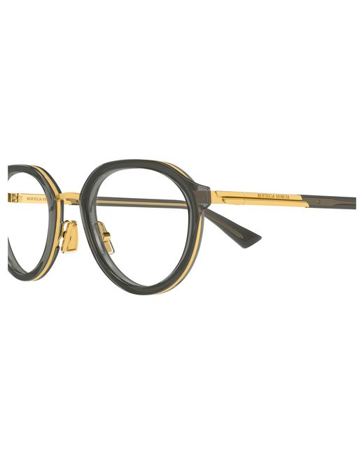 Bottega Veneta Black Bv1375O 004 Optical Frames Acetate Transparent Round for men