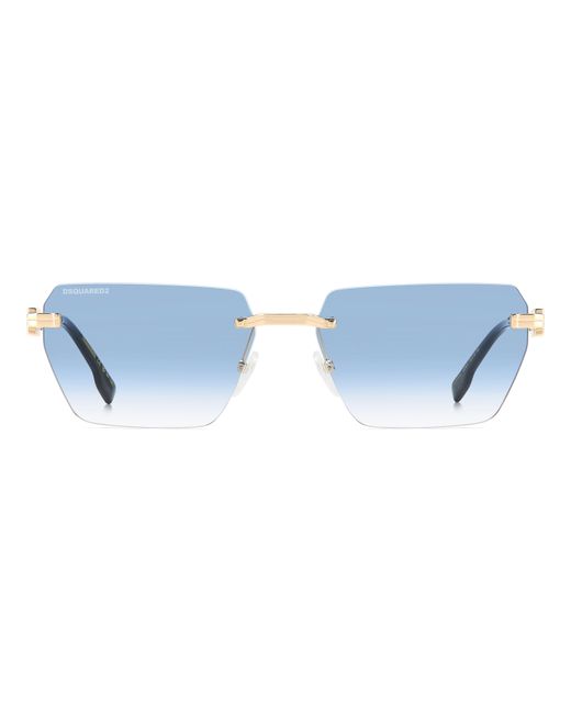 DSquared² Black D2 0102/S Lks/St Sunglasses Metal Light Squared Normal Shaded for men