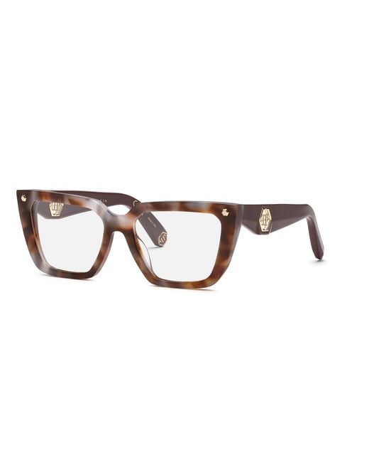 Philipp Plein Black Vpp191 Plein Muse 03Ka Optical Frames Acetate Squared