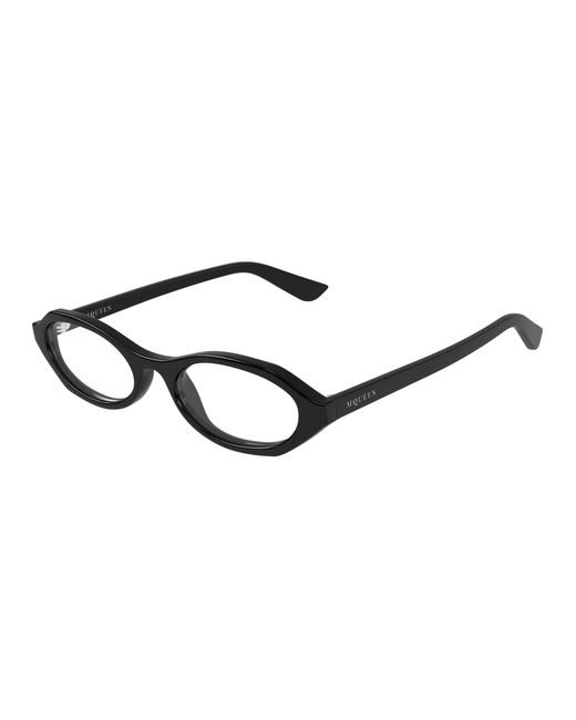 McQueen Black Am0559O 001 Optical Frames Acetate Transparent Round