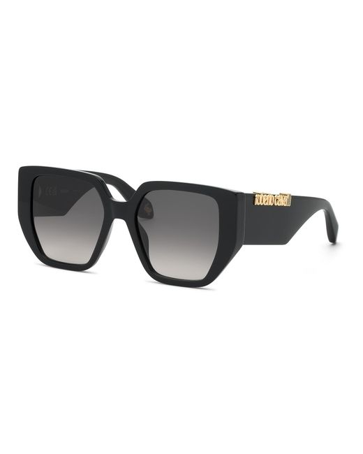 Roberto Cavalli Black Src167V 700Y Sunglasses Acetate Smoke Geometric Normal Nuanced