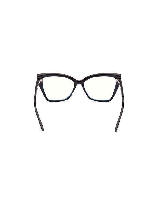 Tom Ford Black Ft5844-B 001 Optical Frames Injected Cat Eye Normal
