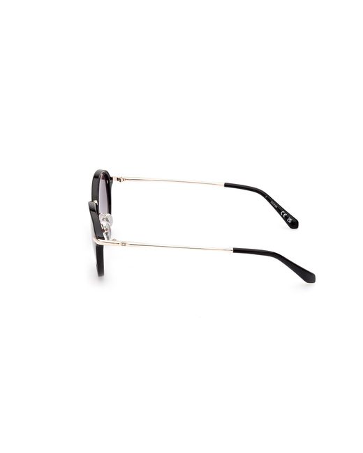 Guess Black Gu00068 01B Sunglasses Injected Smoke Round Normal Shaded for men