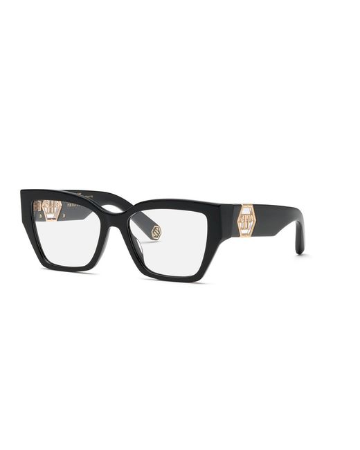 Philipp Plein Black Vpp164 Plein Capture 700 Optical Frames Acetate Squared