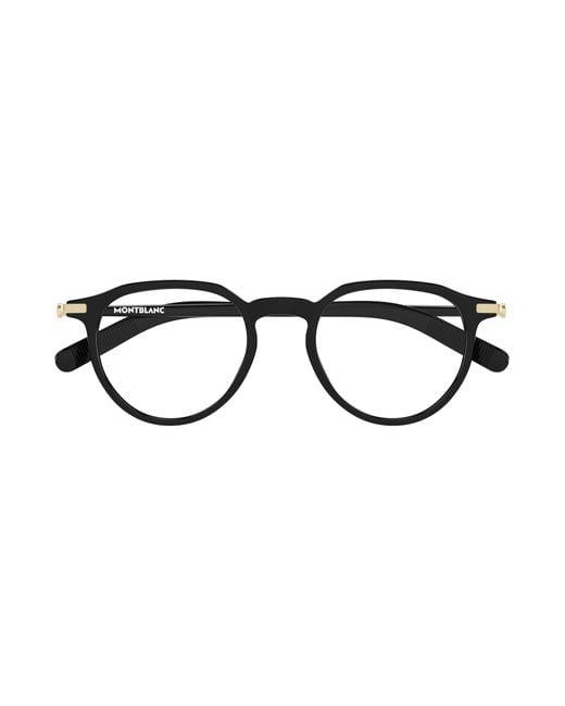 Montblanc Black Mb0495O 003 Optical Frames Injected Transparent Round for men