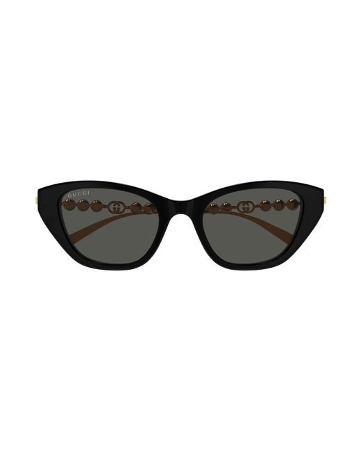 Gucci Black Gg1968S 001 Sunglasses Acetate Cat Eye