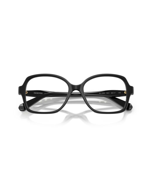 Swarovski Black Sk2063 1001 Optical Frames Acetate Transparent Squared Normal