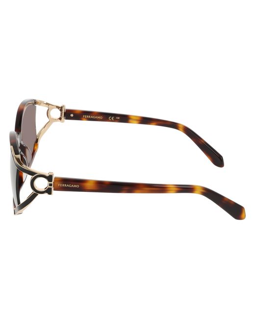 Ferragamo Black Sf2111S 240 Sunglasses Acetate Round Normal
