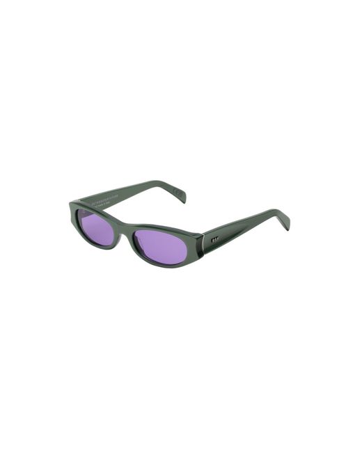 Retrosuperfuture Black 9Rm Razzo Metallic Mint Sunglasses Geometric Normal