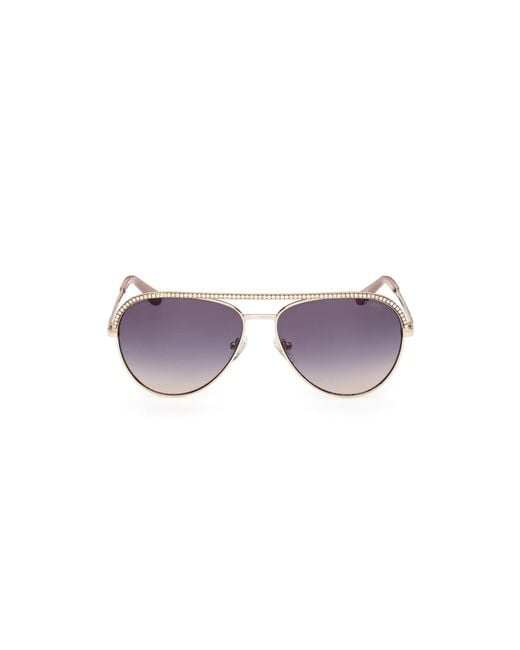 Guess Black Gu00271 32B Sunglasses Metal Smoke Pilot Normal