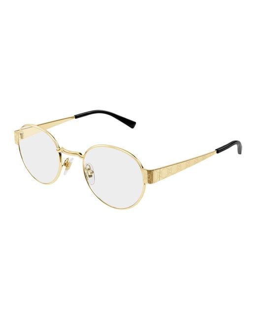 Gucci Black Gg1855O 001 Optical Frames Metal Transparent Round for men