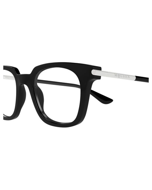 McQueen Black Am0521O 001 Optical Frames Acetate Transparent Squared