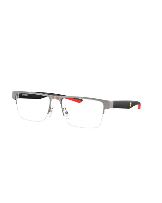 FERRARI SCUDERIA Black Fz7007 105 Optical Frames Metal Squared Normal for men