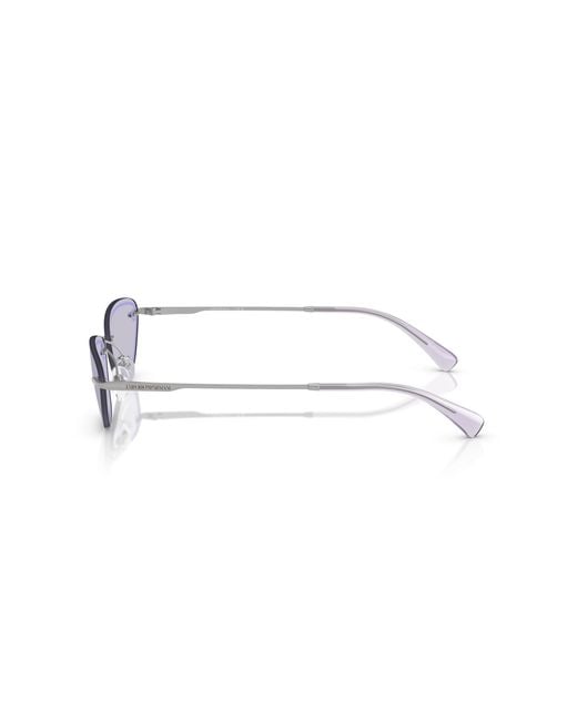Emporio Armani Black Ea2158 30451A Sunglasses Metal Lilac Cat Eye Normal
