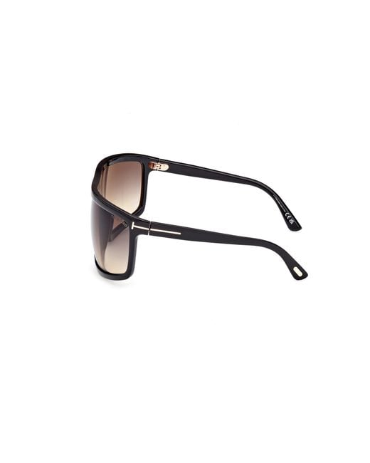 Tom Ford Black Ft1066 Clint-02 01B Sunglasses Injected Mask Normal Shaded